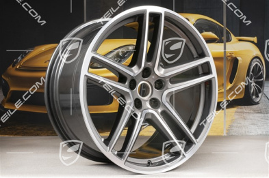 20-inch wheel rim set "Macan Turbo", 9J x 20 ET26 + 10J x 20 ET19, BORBET, Titanium