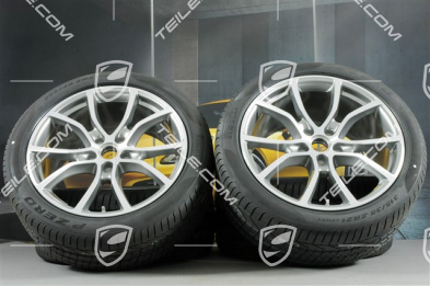 21-inch Cayenne Exclusive Design summer wheel set, rims 9,5J x 21 ET46 + 11,0J x 21 ET58 + Pirelli P Zero summer tyres 285/40 R21 + 315/35 R21, with TPMS