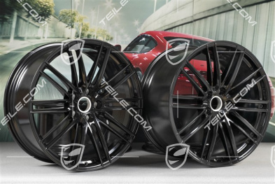 22" Felgensatz Turbo IV, 10J x 22 ET48 + 11,5J x 22 ET61, schwarz hochglanz, Standard SUV