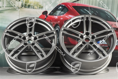 19" Felgensatz Macan Turbo, 8J x 19 ET21 + 9J x 19 ET21, Platinum Seidenmatt