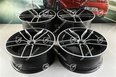 20"+21" Carrera Exclusive Design wheel rim set, rims 8.5J x 20 ET50 + 11.5J x 21 ET79, black satin matt