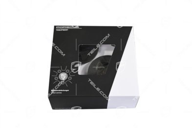 Wheel hub covers set, concave, emblem in Turbonite, dark titanium