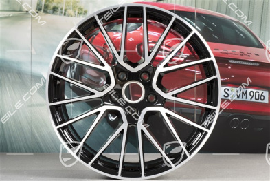 21-inch wheel rim set Cayenne RS Spyder, 11J x 21 ET49 + 9,5J x 21 ET46, for Cayenne Coupé, black high gloss