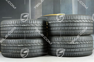 21" koła letnie Cayenne Exclusive Design, komplet, felgi 9,5J x 21 ET46 + 11,0J x 21 ET58 + opony letnie Pirelli P Zero 285/40 R21 + 315/35 R21, z czujnikami ciśnienia, Platinum półmat satyna