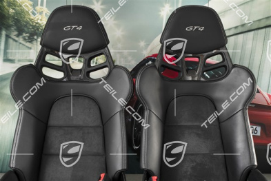 Bucket seats, Carbon, leather+Alcantara, black, logo GT4, set, L+R
