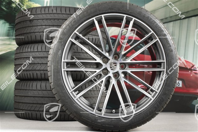 21" Turbo IV Design Sommerräder, Felgen 9,5J x 21 ET27 + 10J x 21 ET19 + Michelin Sommerreifen 265/40 R21 + 295/35 R21, mit RDK-Sensoren