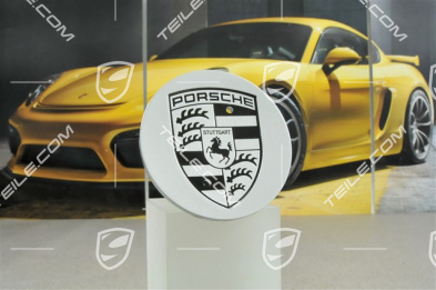 Hub cap, concave, 19-inch Macan Turbo / 19-inch Macan Design, Brilliant chrome finish