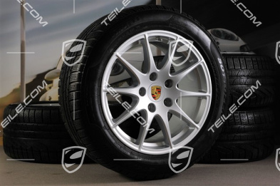 18" Panamera S, Winterräder Satz, 8J x 18 ET 59 + 9J x 18 ET 53 + NEUE Pirelli Sottozero II Winterreifen 245/50 R18 + 275/45 R18, RDK-Sensoren
