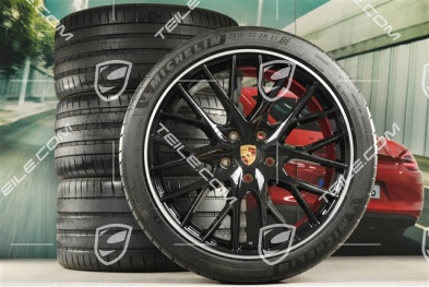 21-inch Panamera SportDesign summer wheel set, rims 9,5J x 21 ET71 + 11,5J x 21 ET69 + NEW Michelin summer tires 275/35 ZR21 + 315/30 ZR21, with TPM