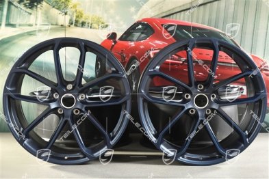 22-inch GT wheel rim set, rims 10,5J x 22 ET49 + 11,5J x 22 ET52, ocean blue pearl effect