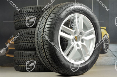 18" koła zimowe, komplet "Cayenne S" facelift 2014->, felgi 8J x 18 ET53 + opony zimowe Pirelli 255/55 R18, z czujnikami ciśnienia