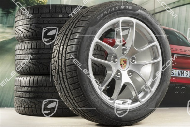 18" Cayman koła zimowe komplet, felgi 8J x 18 ET57 + 9,5J x 18 ET49 + NOWE opony zimowe Pirelli Sottozero II 235/45 R18 + 265/45 R18