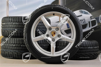 18" Boxster koła zimowe komplet, 8J x 18 ET57 + 9J x 18 ET47 + opony zimowe Pirelli Sottozero II 235/45 R18 + 265/45 R18, z czujnikami ciśnienia RDK