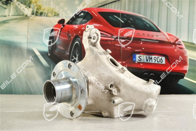 Front suspension steering knuckle / hub carrier, with rear axle steering, central lock L, KPL