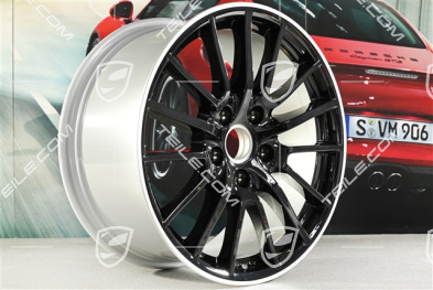 19" Felge "Sport Design", 9,5J x 19 ET46, Felgenstern in Schwarz / Rand in Silber