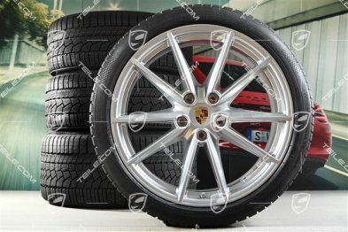 20"+21" Carrera S Winterräder Satz, Felgen 8,5J x 20 ET53 + 11J x 21 ET66 + Continental Winterreifen 245/35 R20 + 295/30 R21, mit RDK-Sensoren