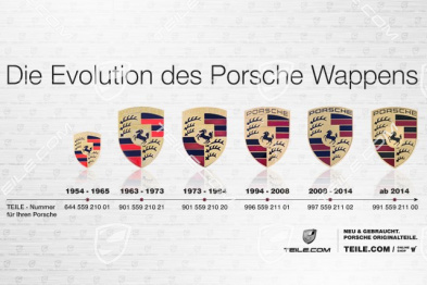 Porsche bonnet badge, crest