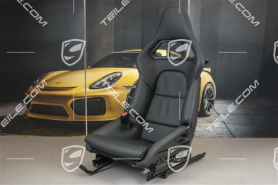 Sportschalensitz, klappbar, Leder, Schwarz, L