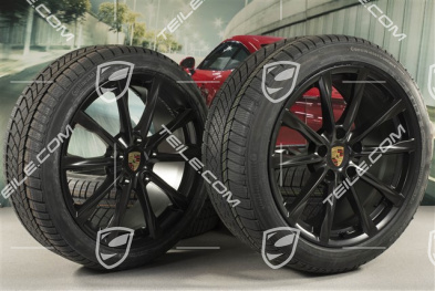 19" Boxster S Winterräder Satz, Felgen 8J x 19 ET57 + 10J x 19 ET45 + Continental WinterContactt TS 830P Winterreifen 235/40 R19 + 265/40 R19, schwarz seidenmatt