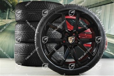 21-inch Panamera SportDesign Winter wheel set, wheel rims 9,5J x 21 ET71 + 10,5J x 21 ET71 + Michelin Pilot Alpin 5 winter tyres 275/35 R21 + 315/30 R21, black high gloss