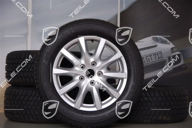 18-inch Cayenne winter wheel set, wheels 8J x 18 ET53 + tyres Michelin 255/55 R18 109V XL M+S,  without TPMS