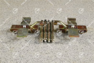 Brake pad mounting kit, retaining pin, spring plate