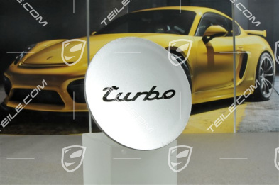Radzierdeckel, Schriftzug "Turbo", konkav, silber