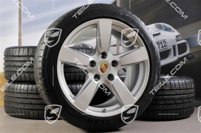 19" Komplet kół letnich Cayman S, 8J x 19 ET57 + 9,5J x 19 ET45 + NOWE opony letinie 235/40 ZR19 + 265/40 ZR19 + RDK
