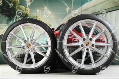 20"+21" Carrera S Winterräder Satz, Felgen 8,5J x 20 ET53 + 11J x 21 ET66 + Continental Winterreifen 245/35 R20 + 295/30 R21, mit RDK-Sensoren