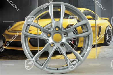 19-inch Boxster S III wheel set, 8J x 19 x ET 57 + 9,5J x 19 x ET 45, wheel spokes in rhodium silver metallic