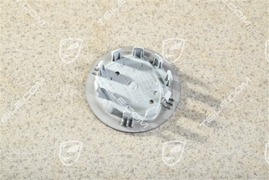 Hub cap, concave, emblem coloured, platinum silver