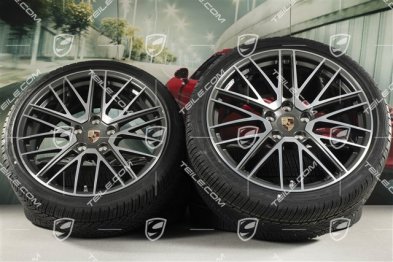 20"+21" Turbo V Winterräder Satz, Felgen 8,5J x 20 ET40 + 11J x 21 ET66 + NEUE Goodyear Winterreifen 245/35 R20 + 305/30 R21