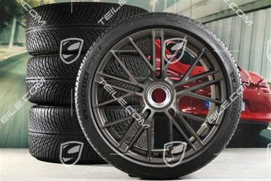 21" Panamera Turbo S Koła zimowe, komplet, centralne mocowanie, felgi 9,5J x 21 ET71 + 10,5J x 21 ET71 + opony zimowe Michelin Pilot Alpin 5 275/35 R21 + 315/30 R21, Turbonite