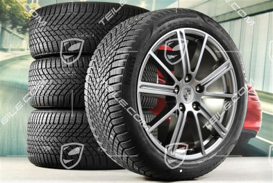 20" Panamera Turbo Winterräder Satz, Felgen 9,5J x 20 ET71 + 10,5J x 20 ET71 + NEUE Pirelli Winterreifen 275/40 R20 + 315/35 R20, Adamantium