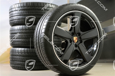 21" Sport Classic summer wheels set, rims 10J x 21 ET50 + NEW summer tyres 295/35 R21, in black (glossy), with TPMS