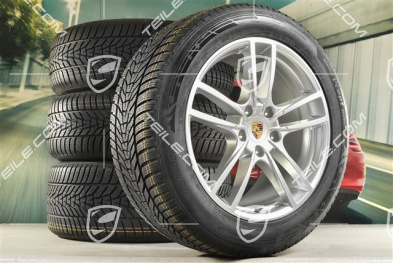 20" koła zimowe Cayenne Sport, komplet, felgi 9J x 20 ET50 + 10,5J x 20 ET55 + NOWE opony zimowe Hankook 255/55 R20 + 295/45 R20, z czujnikami ciśnienia