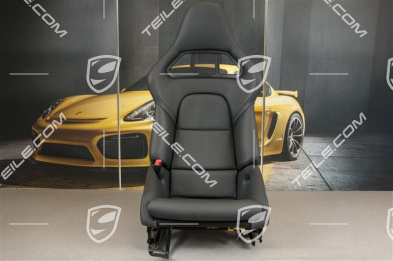 Sportschalensitz, klappbar, Leder, Schwarz, L