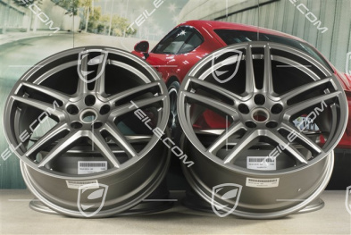 20" Felgensatz "Macan Turbo", 9J x 20 ET26 + 10J x 20 ET19, CMS, platinum seidenmatt