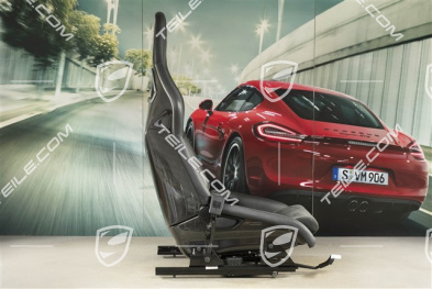 Bucket seat, collapsible, leather/Alcantara Black, seam in Silver, with logo GT3, L