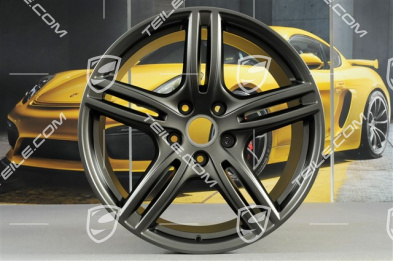 20" Komplet felg Panamera Turbo, 9,5J x 20 ET71 + 11,5J x 20 ET68, Platinum satynowy mat
