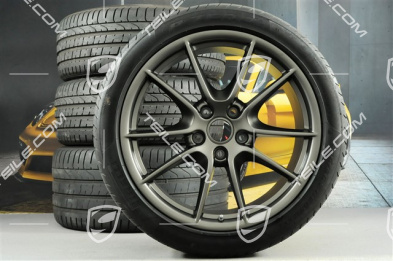 20-inch Carrera S (III) summer wheel set, 8,5J x 20 ET51 + 11J x 20 ET70 + NEW Pirelli summer tyres 245/35 ZR20 + 295/30 ZR20, Platinium satin matt