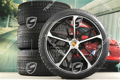 21" Cross Turismo Design Winterräder Satz, Felgen 9,5J x 21 ET60 + 11,5J x 21 ET66 + NEUE Continental Winterreifen 265/35 R21 + 305/30 R21, schwarz hochglanz