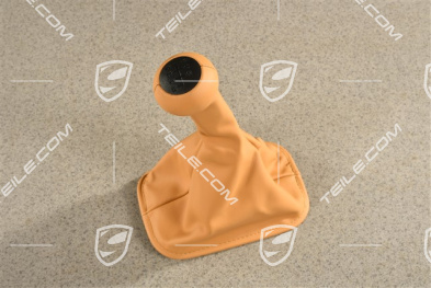 Shift lever / gear shift knob with leather gaiter / sleeve, Cashmere Beige