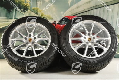20" koła zimowe Cayenne Design, komplet, felgi 9J x 20 ET50 + 10,5J x 20 ET55 + opony zimowe Michelin 255/55 R20 + 295/45 R20, z czujnikami ciśnienia