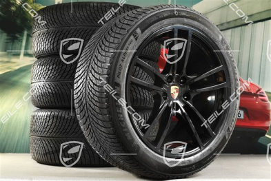 21-inch Cayenne Turbo winter wheel set, rims 9,5J x 21 ET46 + 11,0J x 21 ET58 + NEW Michelin winter tyres 285/45 R21 + 305/40 R21, with TPMS, black high gloss