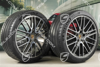 21" koła letnie Turbo V, komplet, felgi 9,5J x 21 ET71 + 11,5J x 21 ET69 + NOWE opony letnie Michelin 275/35 R21 + 315/30 R21, mit RDK-Sensoren
