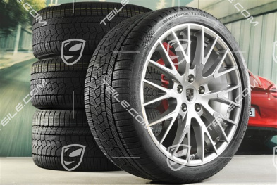 21-inch Panamera Exclusive Design Winter wheel set, wheel rims 9,5J x 21 ET71 + 10,5J x 21 ET71 + Continental Winter Contact TS860 S winter tyres 275/35 R21 + 315/30 R21, Platin Silver