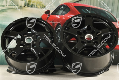 19-inch Carrera S wheel set, 8J x 19 ET57 + 11J x 19 ET51, black high gloss