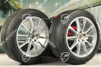 20" koła zimowe Cayenne COUPE Design, komplet, felgi 9J x 20 ET50 + 10,5J x 20 ET55 + opony zimowe Continental 275/45 R20 + 305/40 R20, z czujnikami ciśnienia