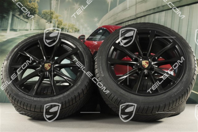 19" Boxster S Winterräder Satz, Felgen 8J x 19 ET57 + 10J x 19 ET45 + Continental WinterContactt TS 830P Winterreifen 235/40 R19 + 265/40 R19, schwarz seidenmatt